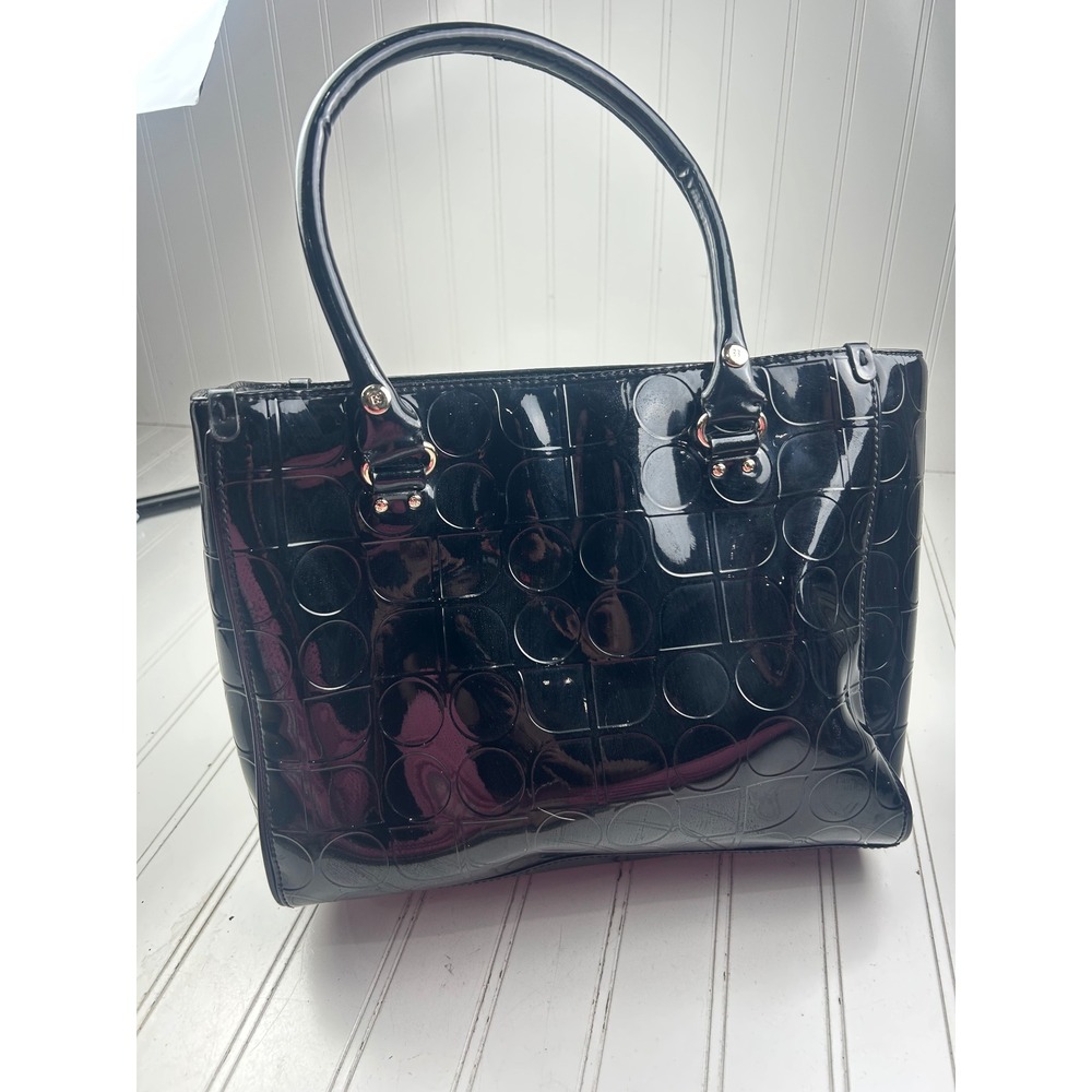Kate Spade Vintage Prestwick Noel Quinn Black Patent Leather Shoulder Bag Tote - Picture 3 of 13